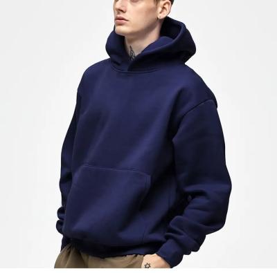 China Anti-wrinkle 500 Gsm 100% Cotton Plain Essentials Hoodie Mens Heavyweight Hoodie Oversized Sweatshirt Men Cropped Hoodie Men for sale