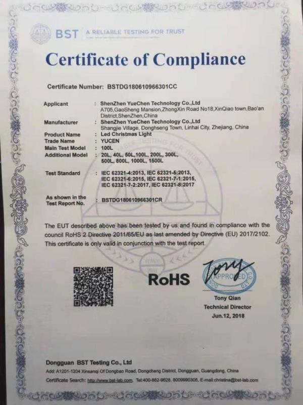 RoHS - ShenZhen YC Technology Co.,Ltd