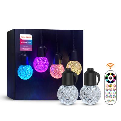 China G40 RGB Led String Lights G40 21keys Remote Multicolor Outdoor Christmas Holiday Decoration String Light 20Bulbs With Waterproof IP65 for sale