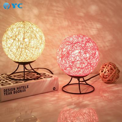 China Eco-friendly USB 110V/220V 15cm Multicolor 3D Rattan Ball LED Night Light For Kids Room Bedroom Wedding Decoration Night Lamp for sale