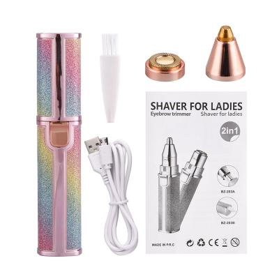 China Easy Clean All Body Shaver 2 In 1 Women Razor With Eyebrows Hair Remover for sale