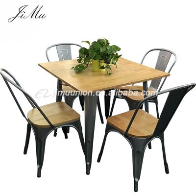 China Restaurant Set Restaurant Furniture Wholesale Vintage Metal Industrial Industrial Table Chairs for sale