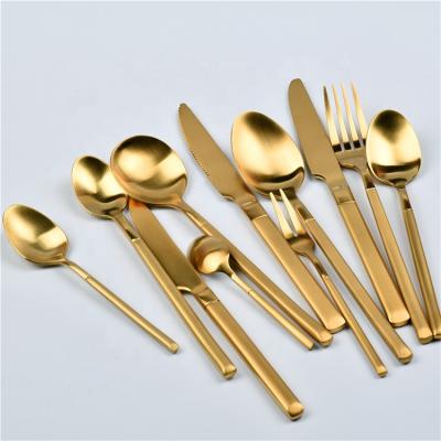 China Viable Wholesale Wedding Gold Flatware Sets Stainless Steel Gold Flatware Spoon and Fork Knife Wedding Flatware Sets for sale