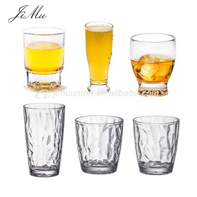 China Factory Wholesale Clear Unbreakable Juice Frozen Soft Beverage Drinking Glass Plastic Cups for sale