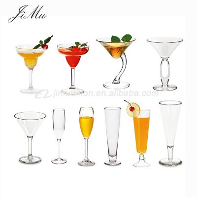 China Wholesale Unique Shape Unbreakable Plastic Martini Glasses Ball Stem Martini Glass Polycarbonate Unbreakable Plastic Wine Glasses for sale