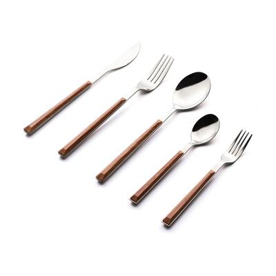 China Modern Wholesale Hot Sale 18/8 Gold Plated Stainless Steel Flatware Set Cutlery Set With Marble Grain Handle for sale