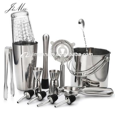 China Home/bar/restaurant/hotel stainless steel for bartender boston cocktail shaker accessories barware mixing tool kit for sale