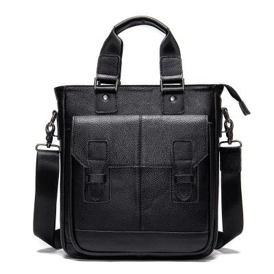 China High Quality M1004 Business Briefcase Black Casual Single Handbag Genuine Leather Briefcase Laptop Bag For Man Briefcase Hard Briefcases for sale