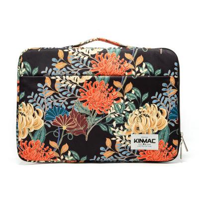 China High Quality Black Chrysanthemum Chrysanthemum Ladies Laptop Bag Notebook Briefcase Sleeve Bag Waterproof Kinmac Fabric For Women 13.3 Inch Laptop for sale