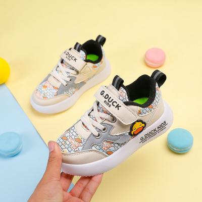 China Waterproof high school boys sports shoes waterproof leather boy sneakers new children's shoes autumn 2021 virgin kids running shoes for sale