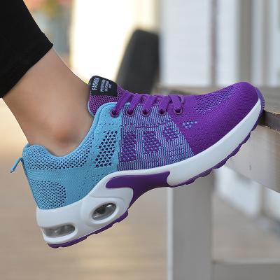 China Fashion Trend Mesh High Quality New Design Mesh Air Cushion Sports Girls Upper Knitted Running Shoes for sale