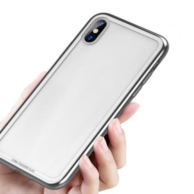 China New Product Tpu And Tempered Glass Back Cover Case For Iphone X for sale