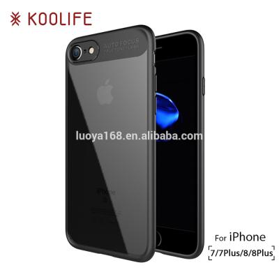 China Hawkeye para la caja del iPhone 7 para iPhone7 más marco de TPU y la contraportada del claro duro de la PC para la caja del teléfono celular del iPhone 8 para el iPhone 8 más en venta