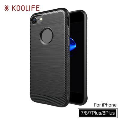 China Hot selling silicone case phone cover carbon fiber case for iPhone 8 plus case for sale