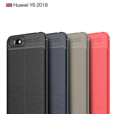 중국 Huawei Y6 2018년을 위한 Lichee 본 Microfiber 뒤표지 케이스 판매용