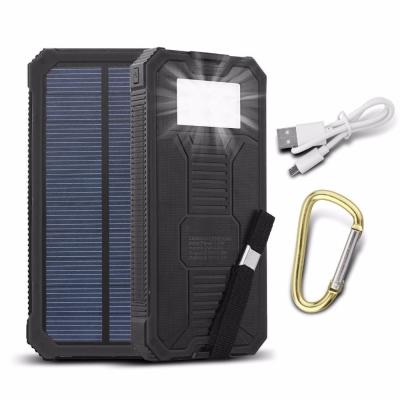 China 2018 Amazon hot selling solar power bank 10000mah 15000mah Portable Outdoor Solar Charger battery for Mobile Phone for sale