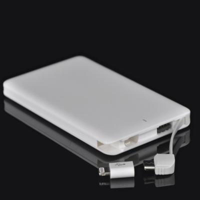 China Popular Mini Square Christmas Promotional Gift Portable Power Bank with Charging Cable Accessible on Airplane for sale