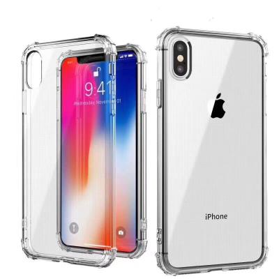 China For iPhone 6/7/8plus X XS Max XR transparent dustproof shockproof tpu case cheap slim bumper raised corner back case phone cover for sale