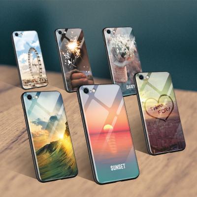 China Custom logo Liquid glass case For iphone,Tempered Glass mobile case covers For iphone X for sale