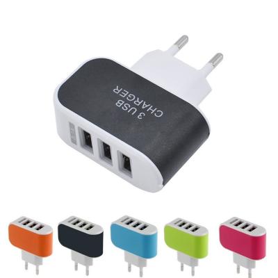 China EU US Plug 3 USB Wall Charger for iphone usb charger, universal wall socket for sale