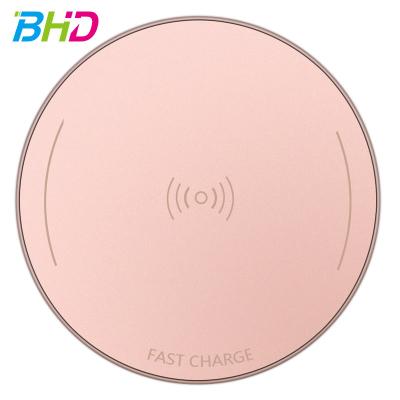 China Cheap price ultrathin aluminum alloy shell wireless charger slim phone charging pad for Iphone X/8/8 plus for sale