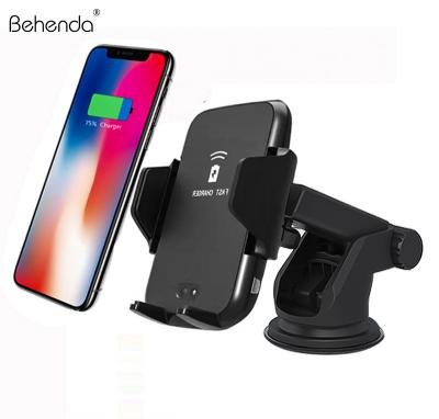 China 2019 qi charger oem phone accessory for samsung fast wireless car charger Automatic Infrared Induction Air Vent Car Phone Mount for sale