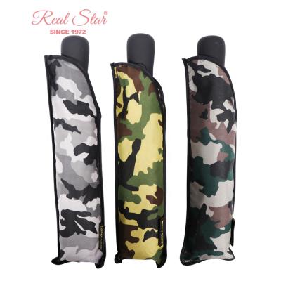 China CLASSIC Happy Classic Swan Fold Army Green Camouflage Umbrella Man Automatic Open Umbrella for sale