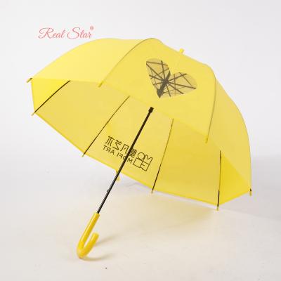 China RST Modern Cheap Colorful Promotional Logo Prints EVA Umbrella With Yellow Heart Shape Windows Custom Umbrella for sale