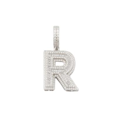 China Outlet Mens Womens Hiphop Initial Letter Necklace Dangling Iced Out Silver Letter Necklace Rope Chain Jewelry for sale