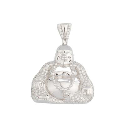 China Wholesale Hiphop 14K Gold Plated Buddha Pendant Silver Natural Laughing Buddha Pendant for sale