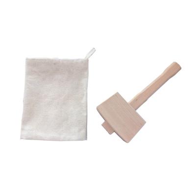 China Portable Wooden Beech Bigant Mallet &Canvas Bag Set and Accessory for Ice Crush for sale