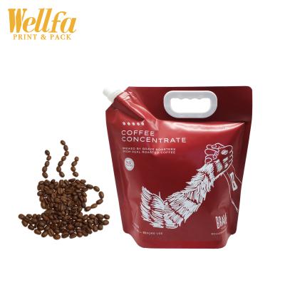 China Recyclable Coffee Drink Milk Liquid Stand Up Pouch With Spout Top Bag for sale