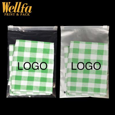 China OEM Recyclable Zip Lock Bag Clothing Plastic Bolsa De Plastico Frosted Clear Pouch With Own Logo for sale