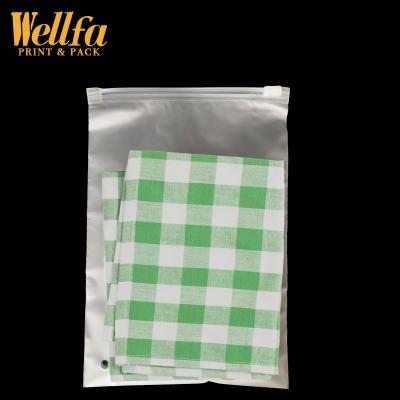 China Factory OEM Recyclable Custom Printed Zip Lock Clear Frosted Plastic Bag For Clothing Packaging With Logo for sale