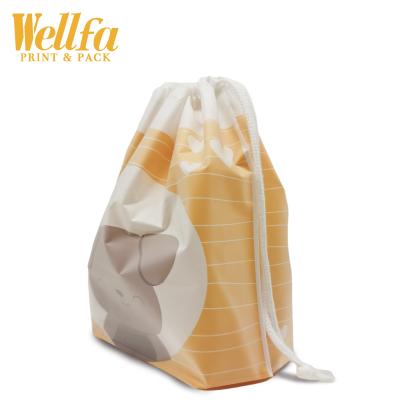 China Moisture Proof Design Your Own Bag Packaging Bags Clothes Soft Touch Plastic Bag With Drawstring for sale