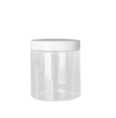 China Skin Care Cream Round 500ml Plastic Container With Lid Plastic Christmas Candy Jar for sale