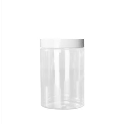 China 500ml Skin Care Cream PET Plastic Grade Clear Plastic Jars With Lids for sale