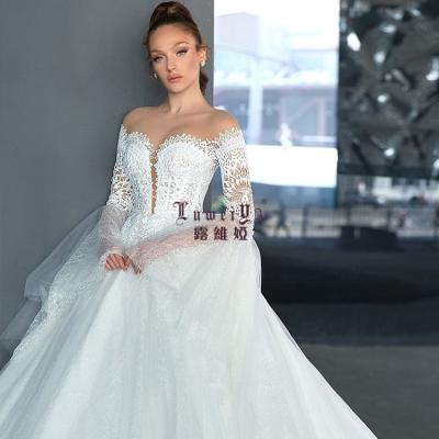 China Robe de soiree antistatic sheath long gwon wedding bridal one line plus size wedding dresses for sale