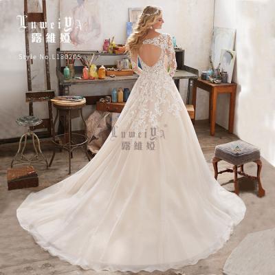 China LUWEIYA Anti-Static Evening Dress For Wedding Express Muslim Backless Wedding Dress Heartshape Wedding Dress For Bridal for sale