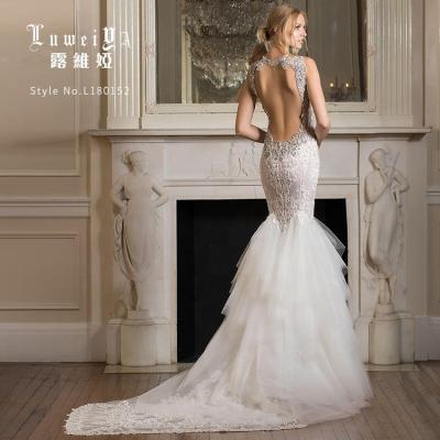 China Anti-Static Luxury Elegant Formal Western Wedding Gowns Dresses For Wedding Mermaid Wedding Dress Lace Applique Plus Size Bridal Dress for sale