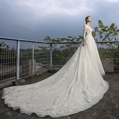 China High quality anti-static princess wedding dresses wedding divisoria dress with long sleeves china vestidos de novia for sale