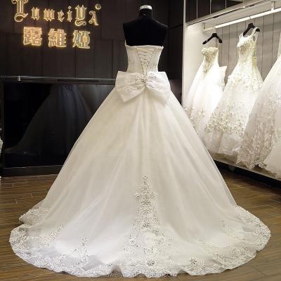 China Luweiya Anti-Static Beading Applique Princess Dress The Elegant Bride Wedding Dress With Chime Luxurious Beaded Bridal BAL for sale