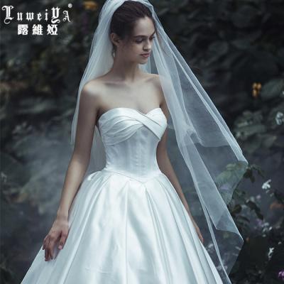 China Anti-Static Luweiya wedding dresses new designs gown middle eastern style wedding dress strapless ball gown wedding dresses for sale