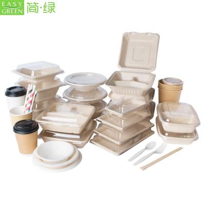 China Wholesale Hot Green Easy Viable Sugar Cane 100% Eco Friendly Microwaveable Bagasse Sale Eco Friendly Food Container for sale