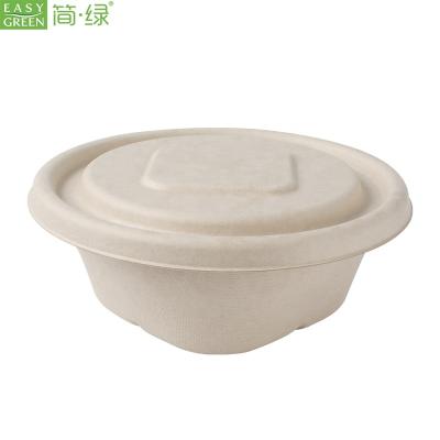 China Eco-friendly Disposable Biodegradable Microwave Pulp Bagasse Wheatstraw Compostable Paper Soup Bowl Restaurant-grade Compostable for sale