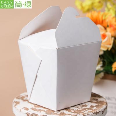 China Disposable Easy Green Custom Take Away Kraft Paper Or White Card Paper Round Bottom Noodle Box for sale