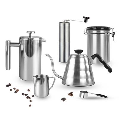 China Manual Tea Coffee Maker Coffee Grinder Pot Press Pitcher Plus Viable French Ethiopian Milk Pitcher For Amazon Kitchen Tableware for sale