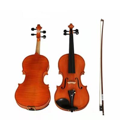 China Outlined Maple Tiger Natural Grain Natural Wood Violin Solid Wood Beginners Play Pure Handmade Violin for sale