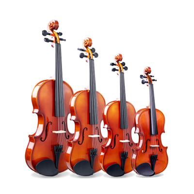 China Factory Wholesale High Quality Solid Wood Handmade Violin Factory Normal Beginner Flawless Wood 4/4 with Piano Case for sale