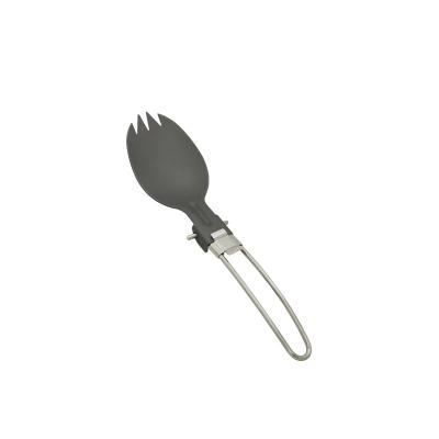 China CPJ-56B Salad Body Separate Foldable Spoon Type Aluminum Tableware Foldable Camping Tools for sale